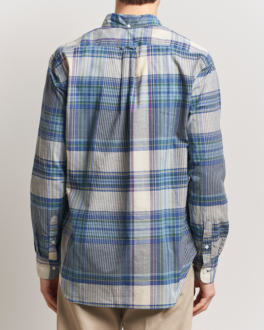 Heren | Overhemden | Gitman Vintage | Button Down Indian Madras Shirt Blue Check