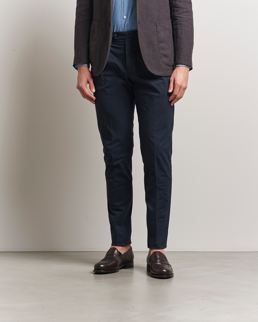 Heren | Broeken | PT01 | Gentleman Fit Cotton/Stretch Trousers Navy