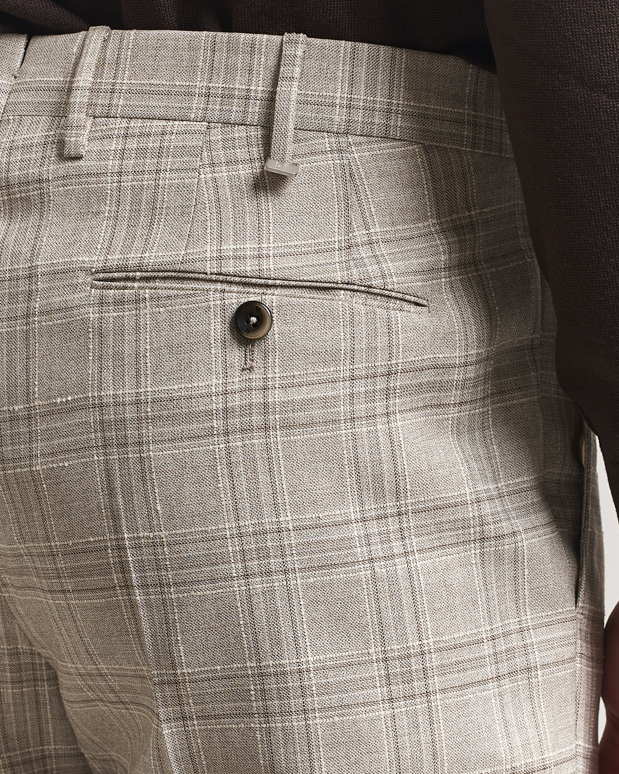 Heren | Broeken | PT01 | Gentleman Fit Check Wool Trousers Beige