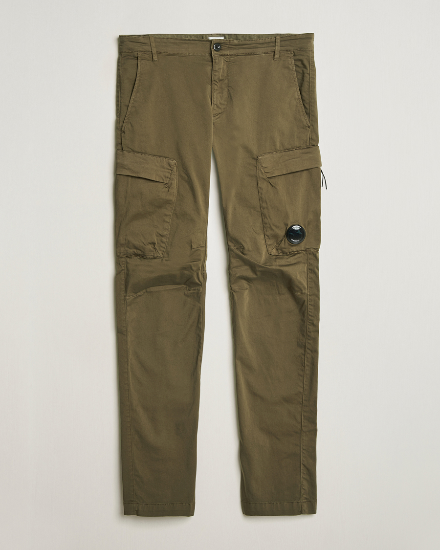 Heren | Broeken | C.P. Company | Satin Stretch Cargo Pants Olive