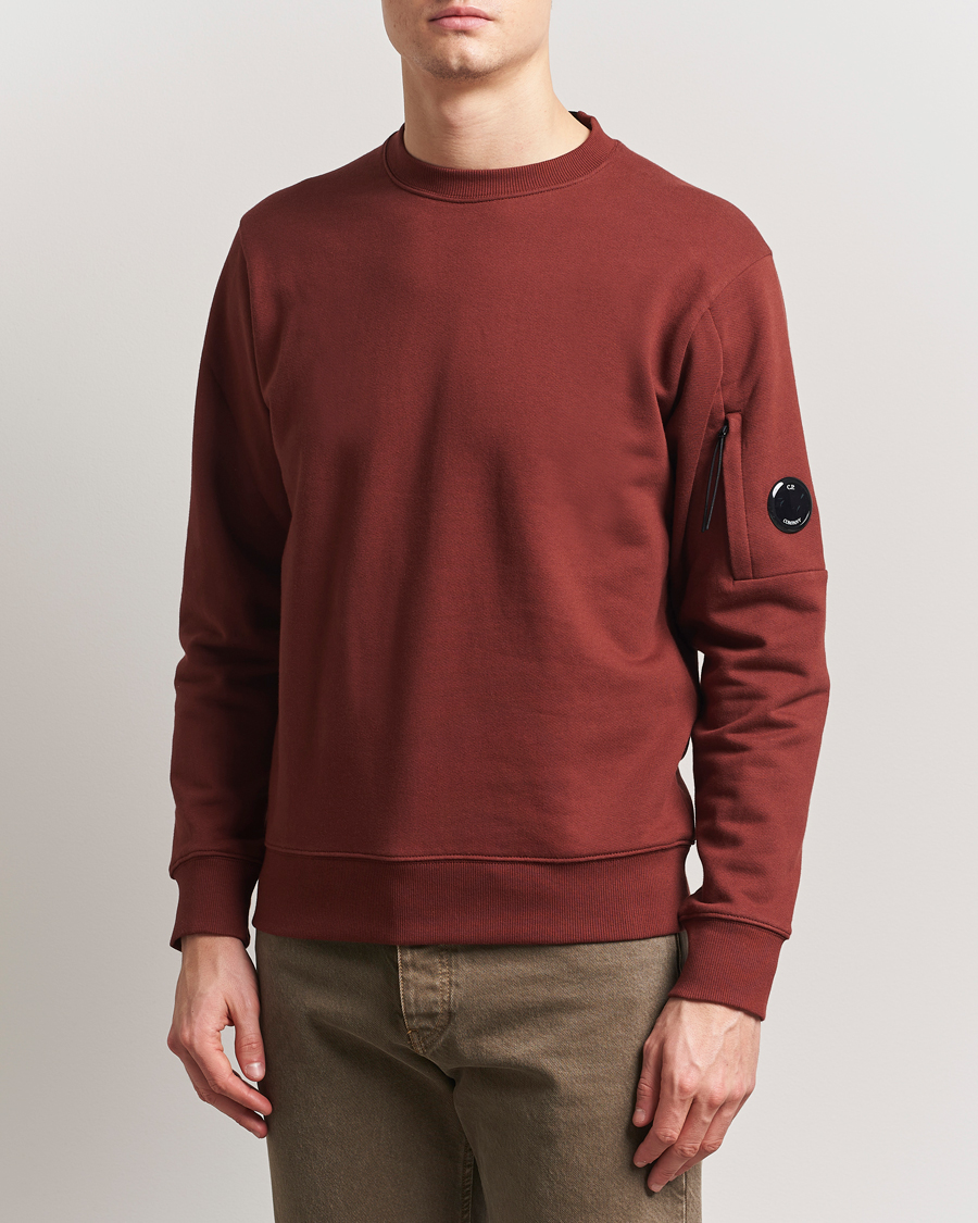 Heren | Truien | C.P. Company | Diagonal Raised Fleece Lens Sweatshirt Rust