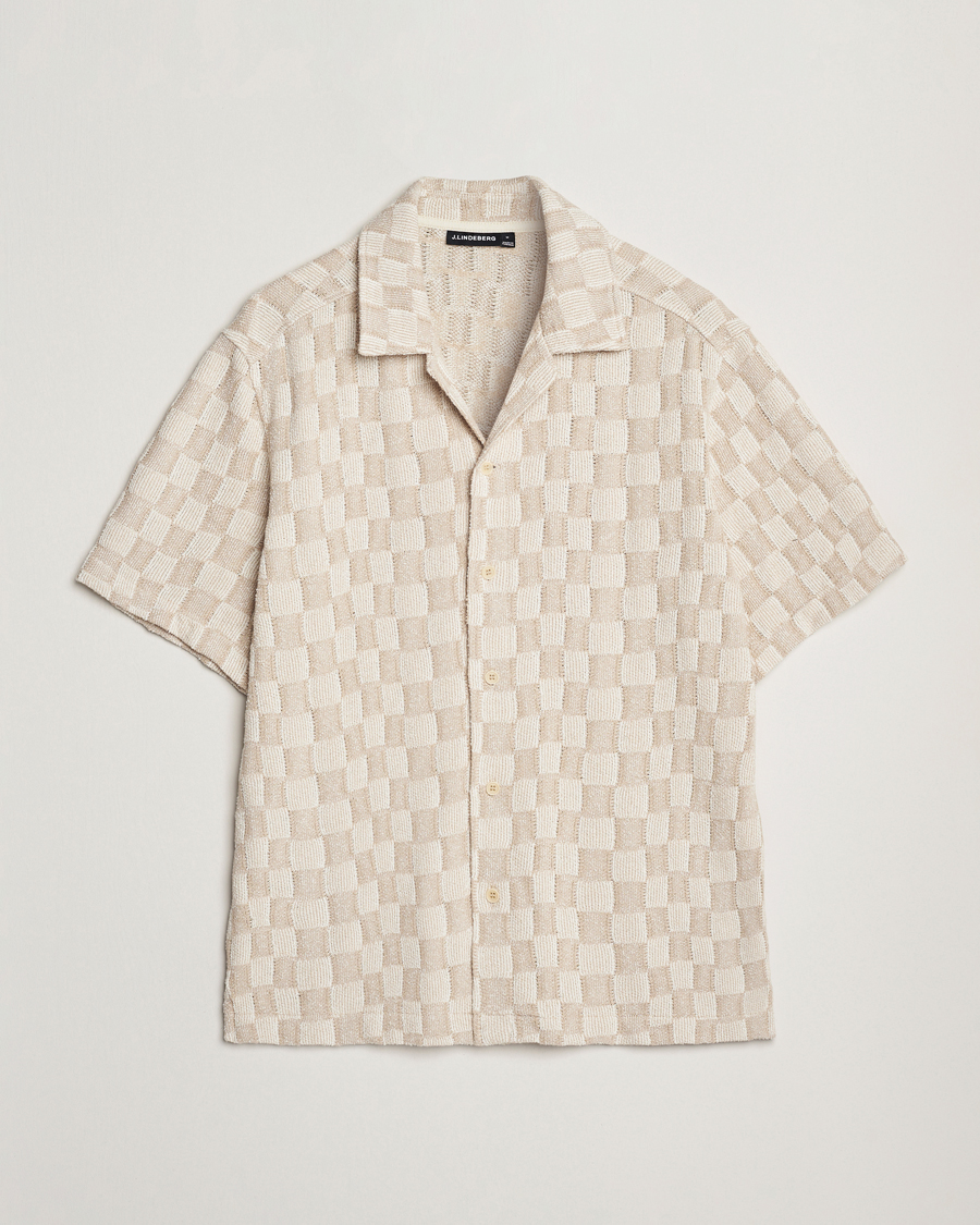 Heren | Overhemden | J.Lindeberg | Torpa Resort Jersey Shirt Moonbeam