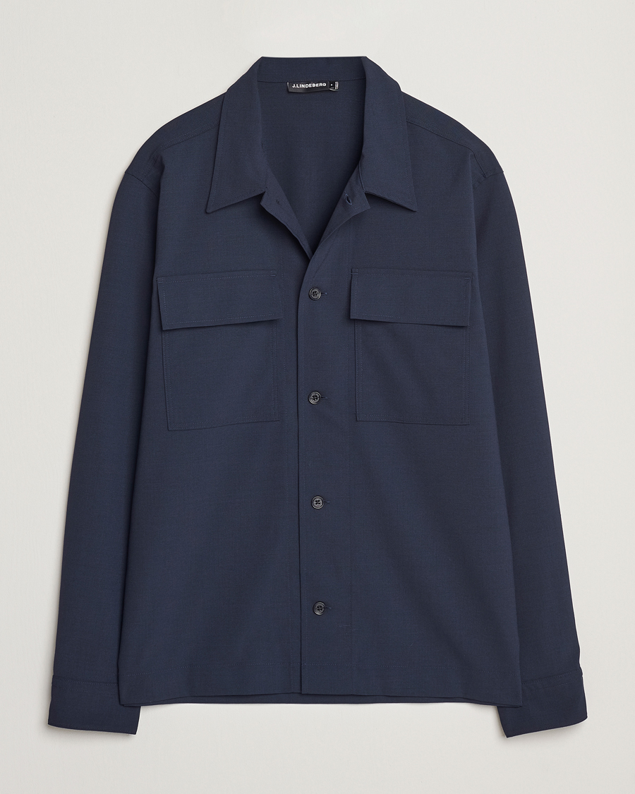 Heren | Overhemden | J.Lindeberg | Reid Twill Overshirt Navy