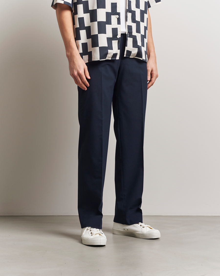 Heren | Broeken | J.Lindeberg | Gabi Drape Wool Pants Navy