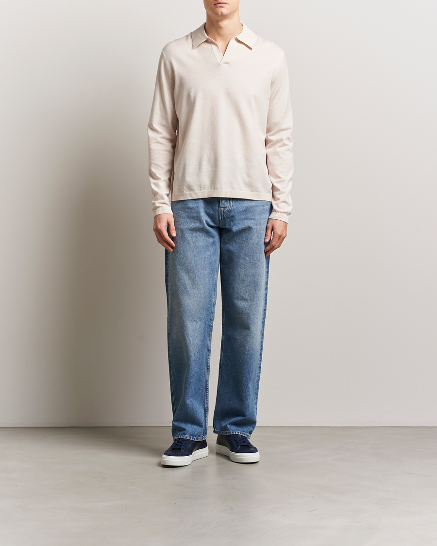 Heren | Polo's | J.Lindeberg | Rowan Long Sleeve Polo Moonbeam