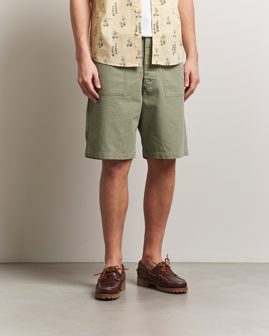 Heren | Korte broek | orSlow | Summer Fatigue Shorts Green