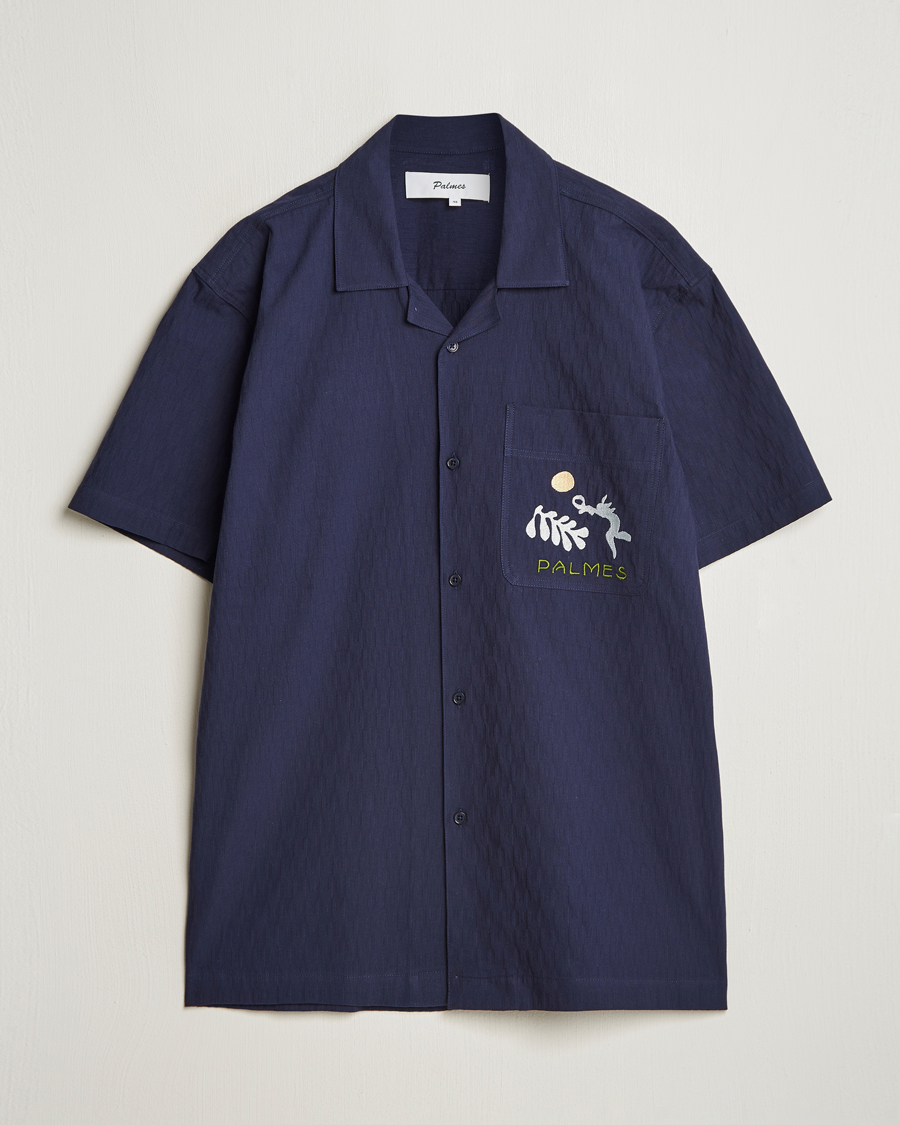 Heren | Overhemden | Palmes | Garden Short Sleeve Shirt Navy