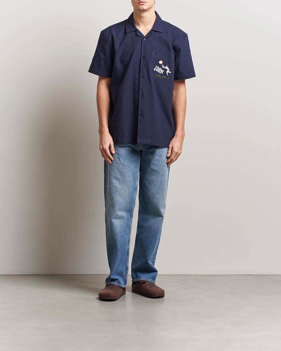 Heren | Overhemden | Palmes | Garden Short Sleeve Shirt Navy