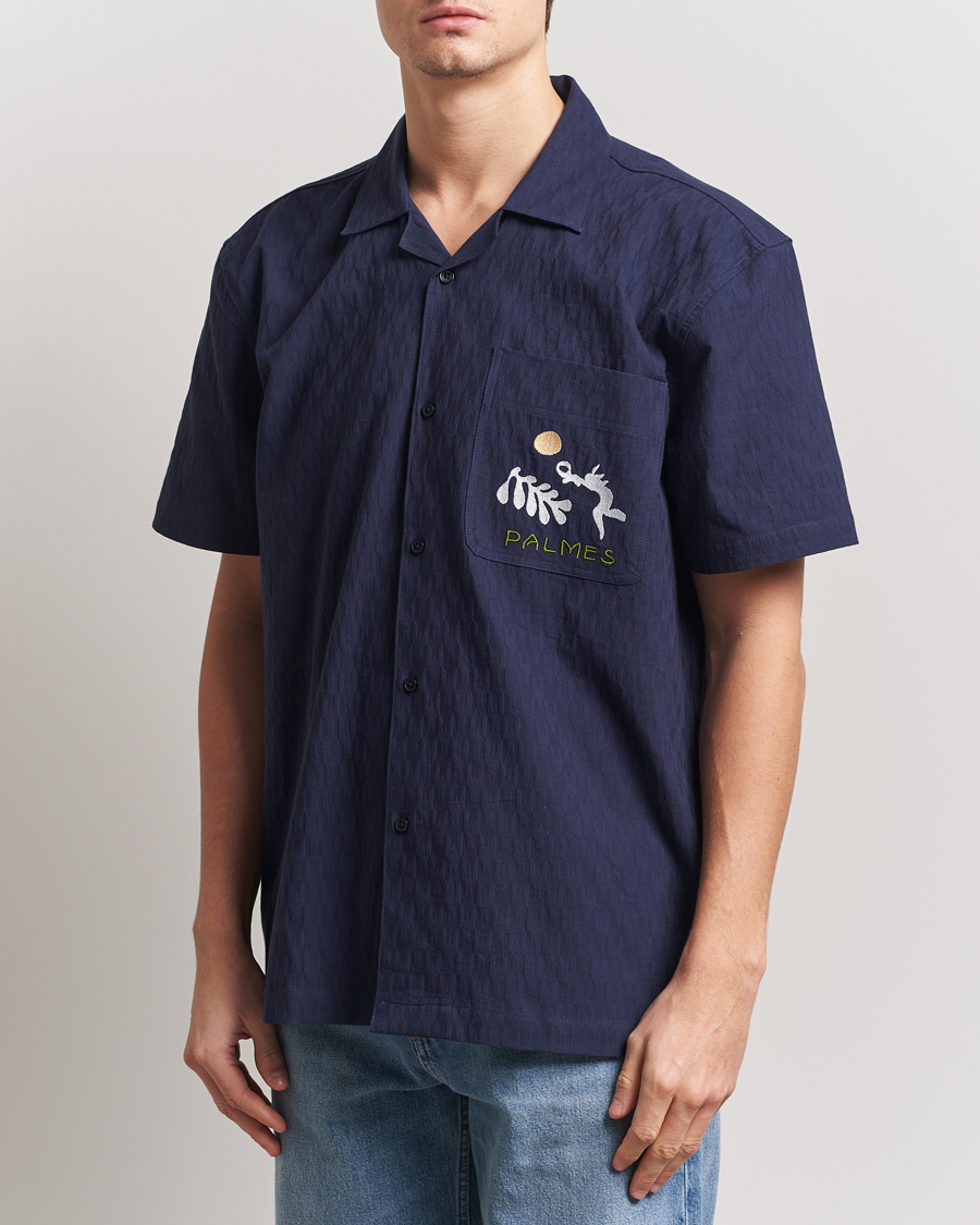 Heren | Overhemden | Palmes | Garden Short Sleeve Shirt Navy