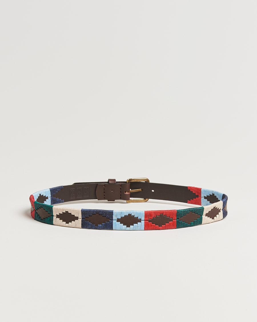 Heren | Riemen | Pampeano | Multi Hand Stitched Classic Leather Belt 3,5cm