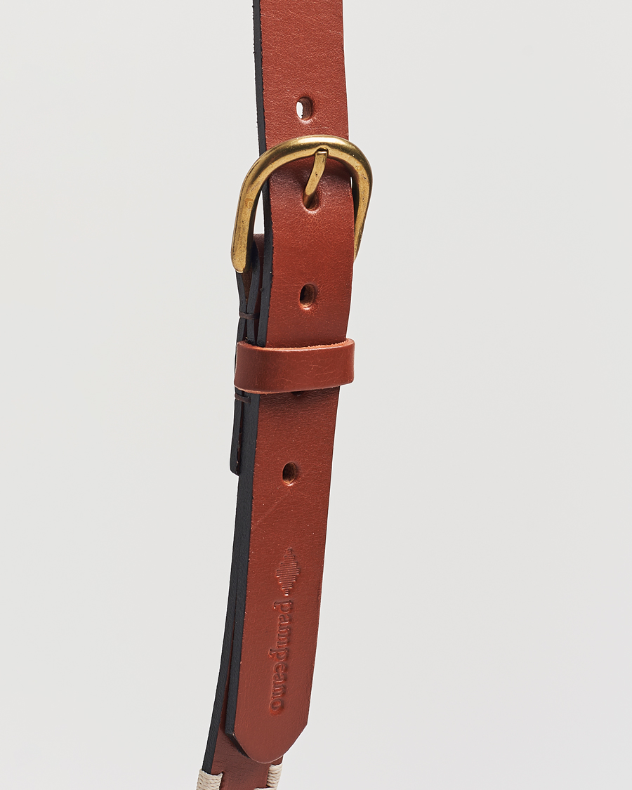 Heren | Riemen | Pampeano | Skinny Hand Stitched Leather Belt 2,5cm Brown