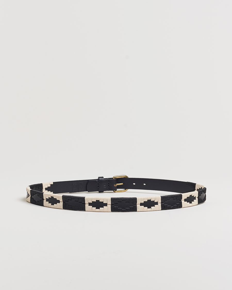 Heren | Riemen | Pampeano | Skinny Hand Stitched Leather Belt 2,5cm Black