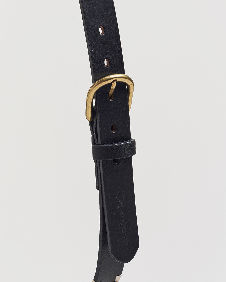 Heren | Riemen | Pampeano | Skinny Hand Stitched Leather Belt 2,5cm Black