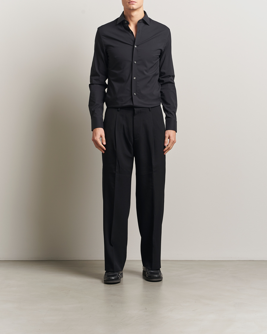 Heren | Overhemden | Tiger of Sweden | Adley Slim Fit Cut Away Shirt Black