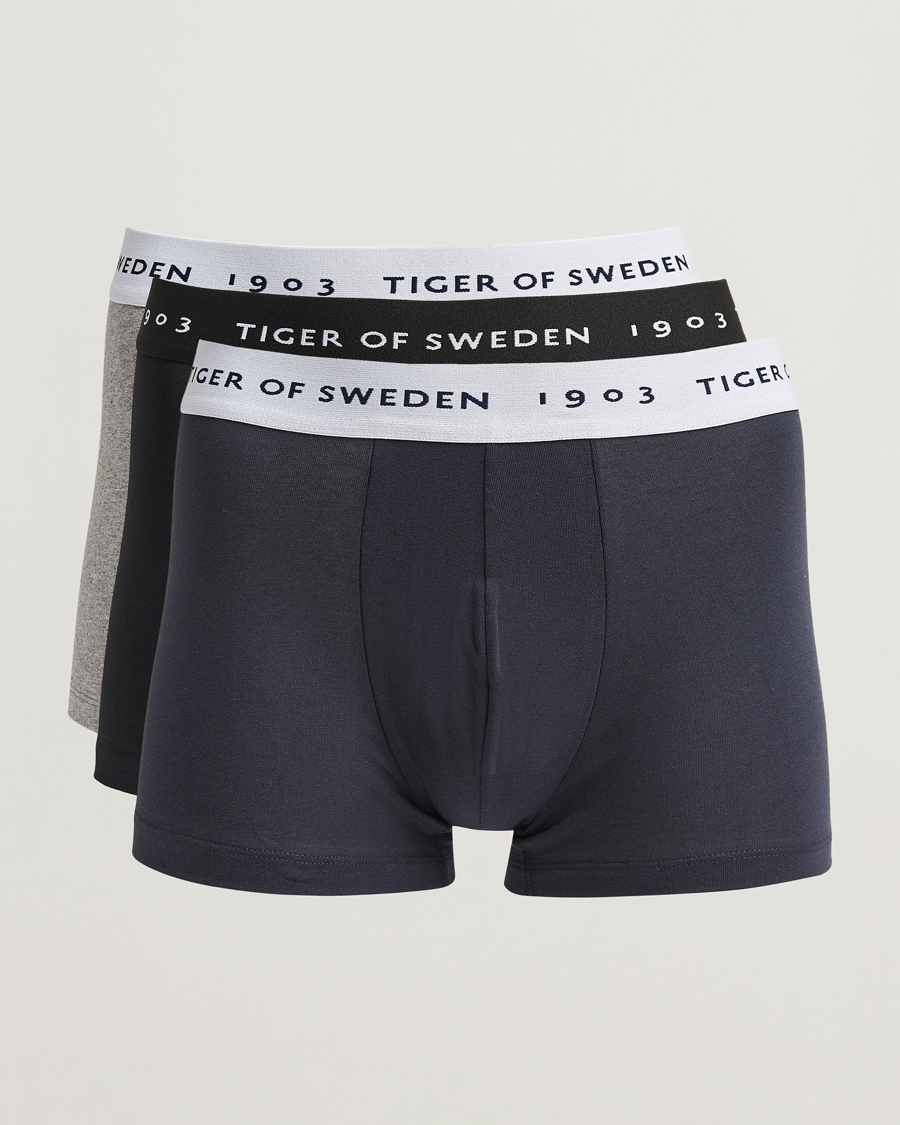 Heren | Ondergoed | Tiger of Sweden | Hermod Cotton 3-Pack Boxer Brief Black/Navy/Grey