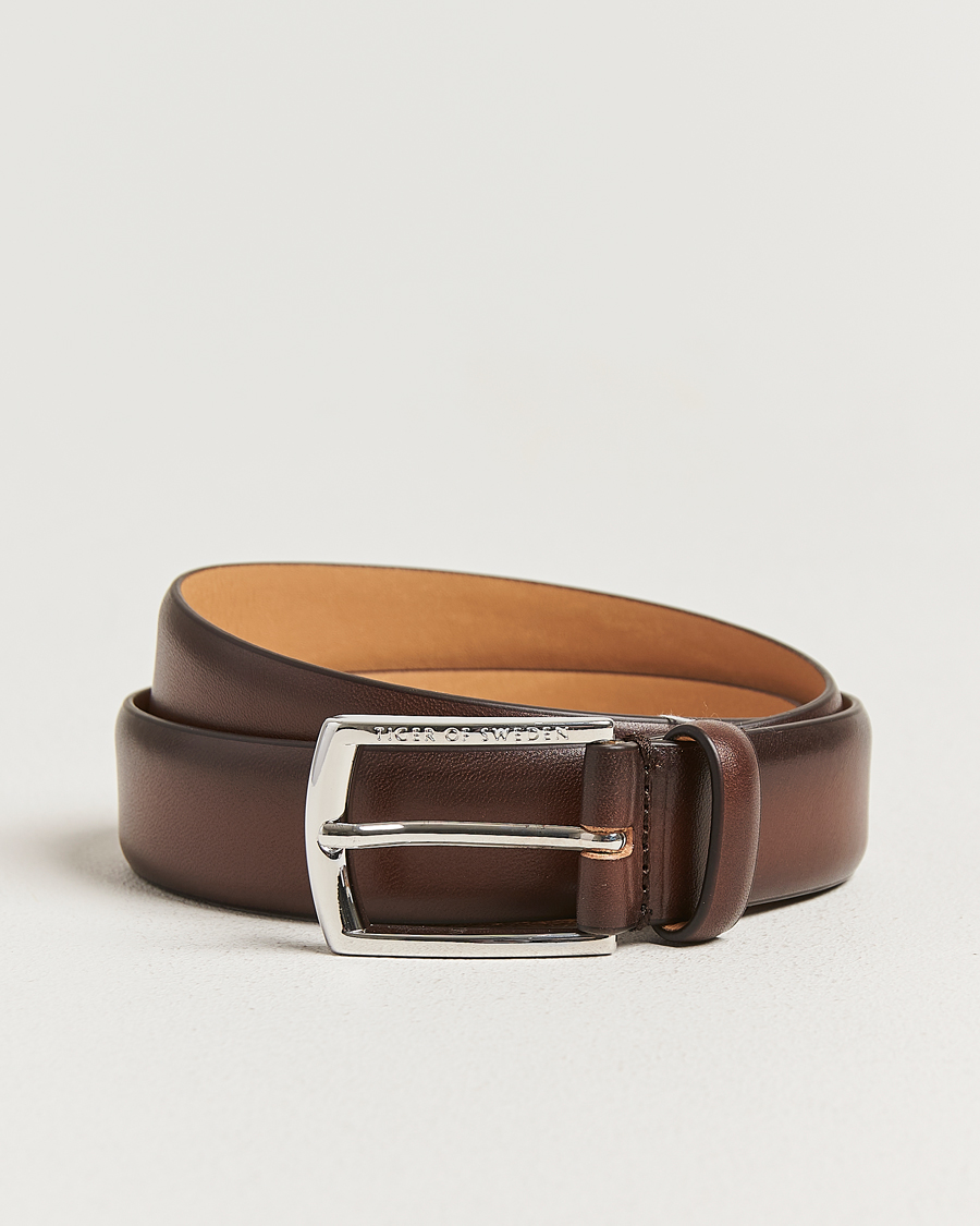 Heren | Riemen | Tiger of Sweden | Asenby Leather 3 cm Belt Dark Brown