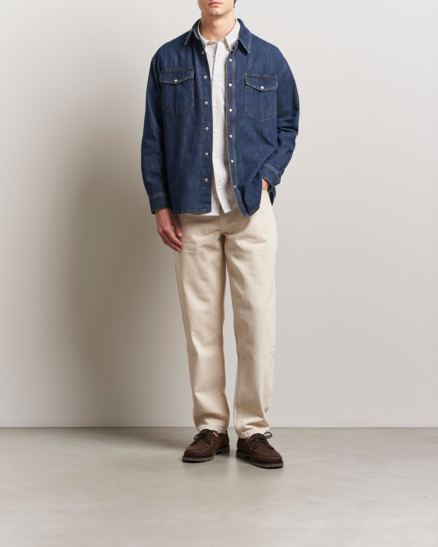 Heren | Overhemden | Jeanerica | Arno Denim Shirt Dark Blue Vintage
