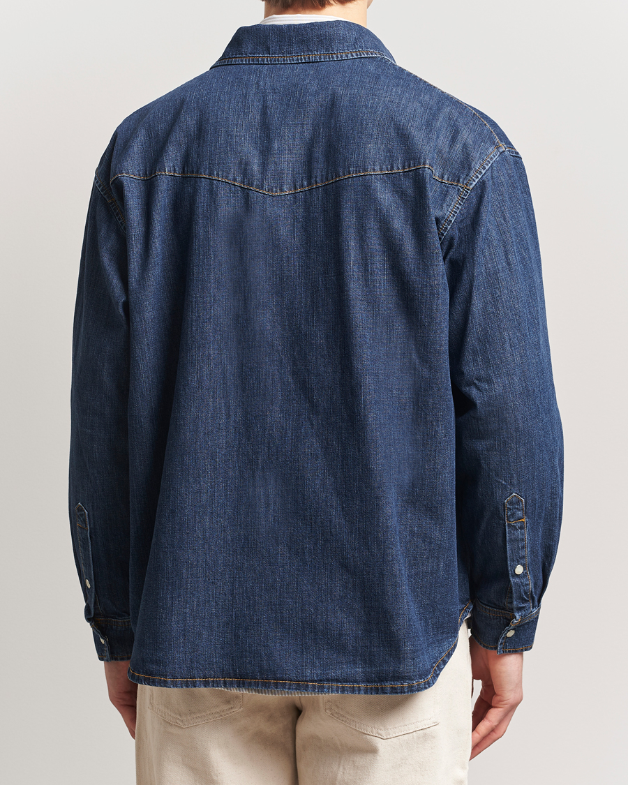 Heren | Overhemden | Jeanerica | Arno Denim Shirt Dark Blue Vintage