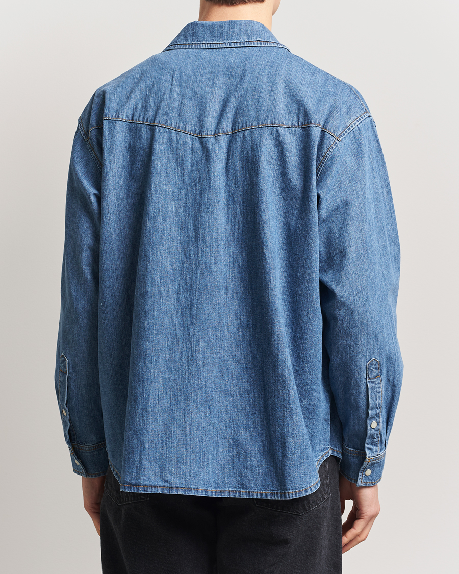 Heren | Overhemden | Jeanerica | Arno Denim Shirt Light Blue Vintage