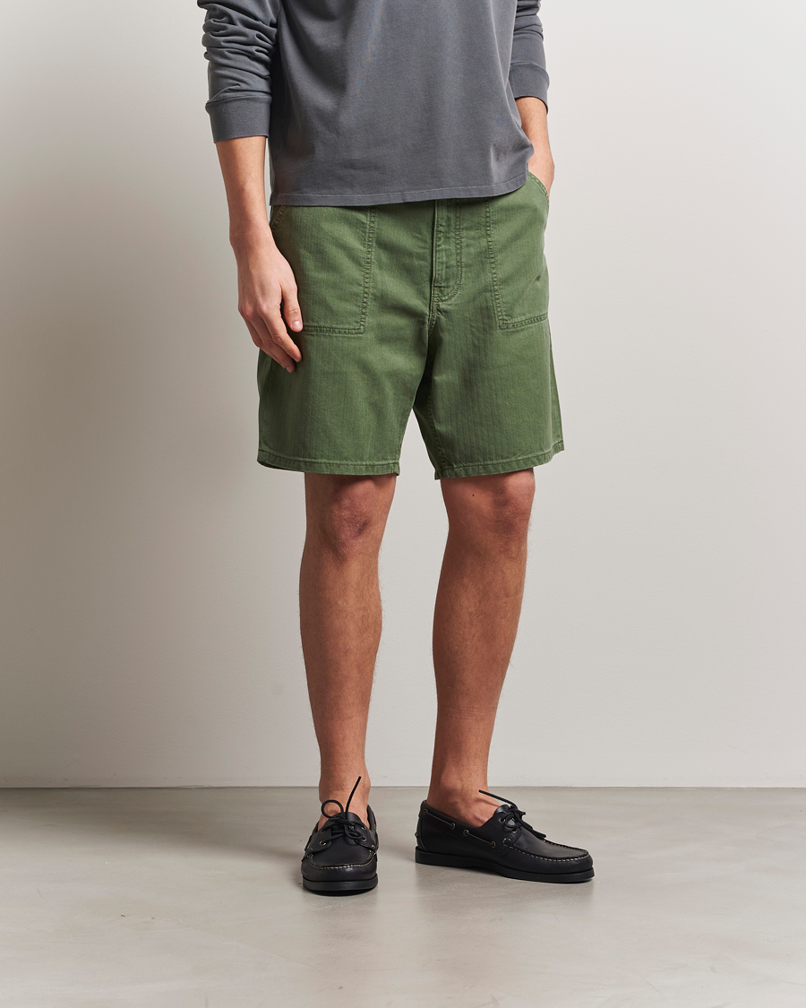 Heren | Korte broek | Jeanerica | GM011 Genua Worker Chino Shorts Chevron Green