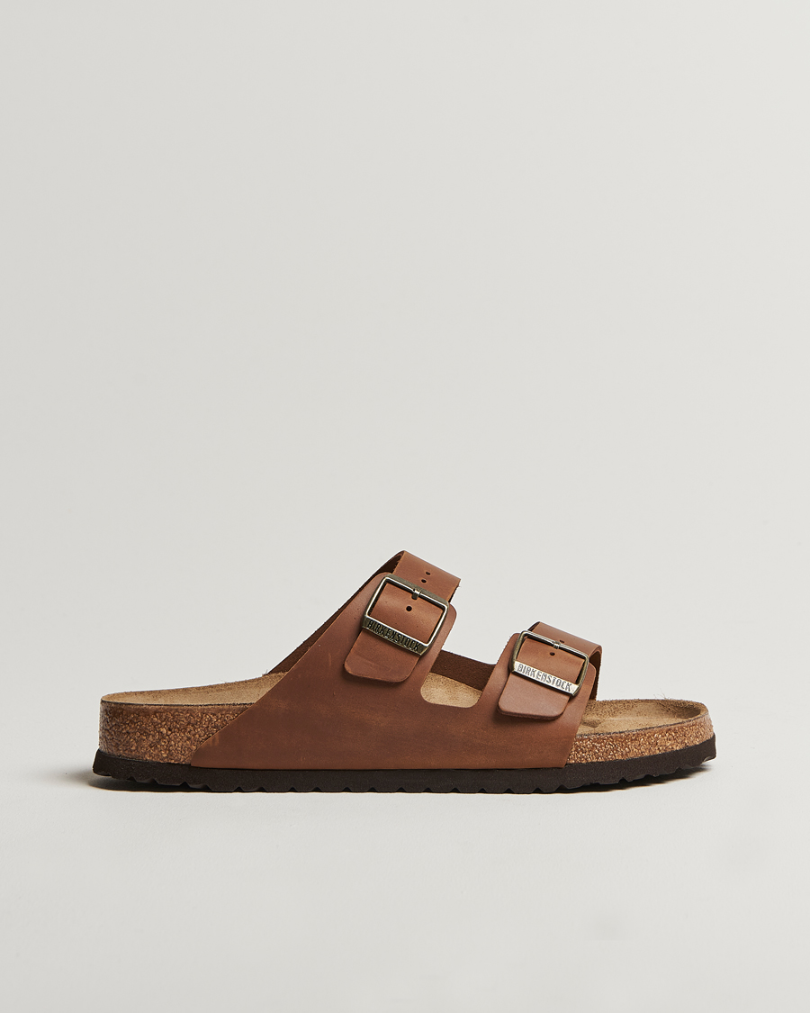 Heren | Sandalen slides | BIRKENSTOCK | Arizona Classic Footbed Cognac Oiled Leather