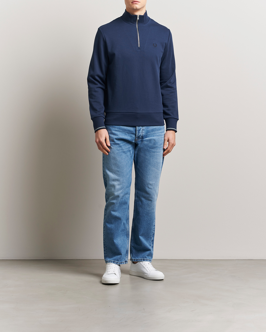 Heren | Truien | Fred Perry | Half Zip Sweatshirt Tennis Blue