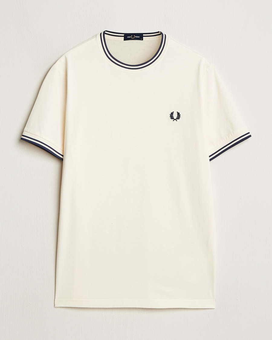 Heren | T-shirts | Fred Perry | Twin Tipped T-Shirt Ecru