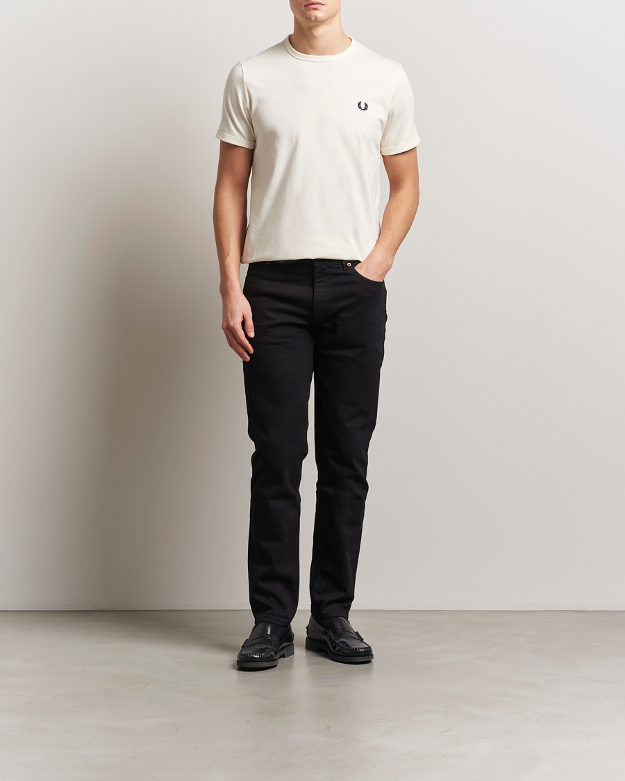 Heren | T-shirts | Fred Perry | Ringer T-Shirt Ecru