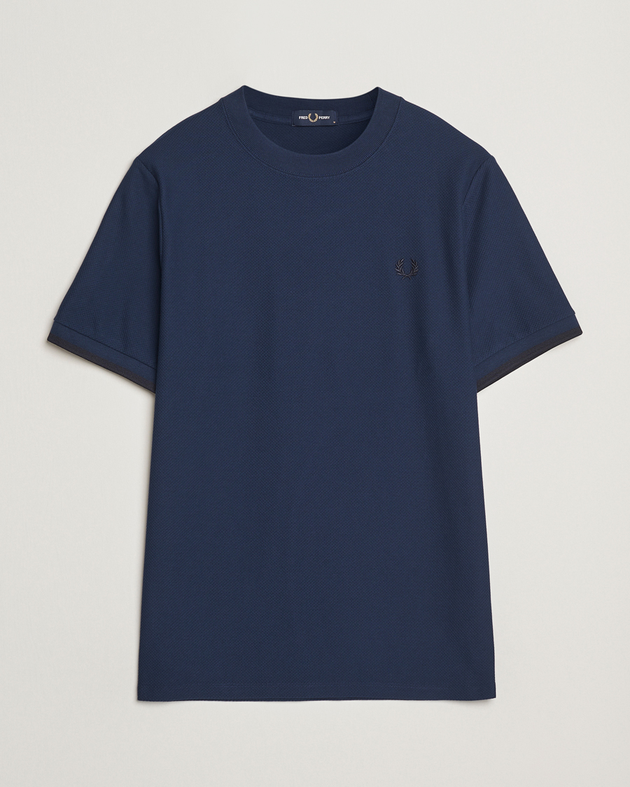Heren | T-shirts | Fred Perry | Tipped Cuff Pique T-Shirt Tennis Blue