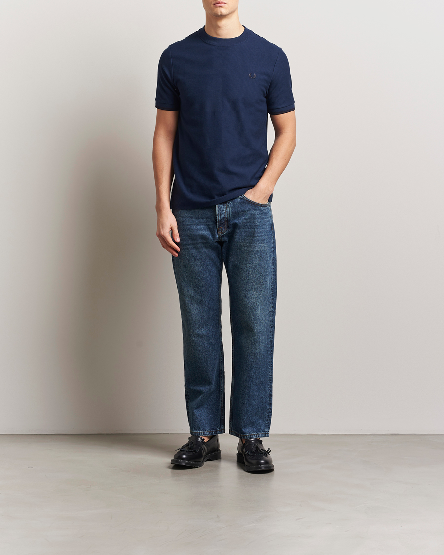 Heren | T-shirts | Fred Perry | Tipped Cuff Pique T-Shirt Tennis Blue