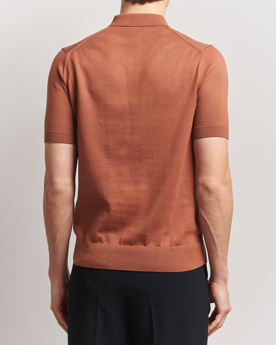 Heren | Polo's | Fred Perry | Cotton Knitted Polo Cinnamon Brown