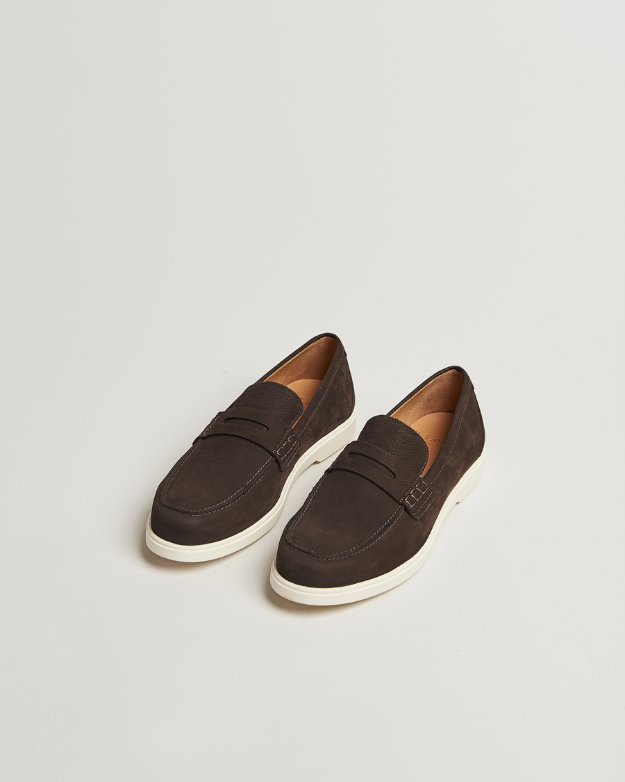 Heren | Instappers | Loake 1880 | Como Nubuck Loafers Dark Brown
