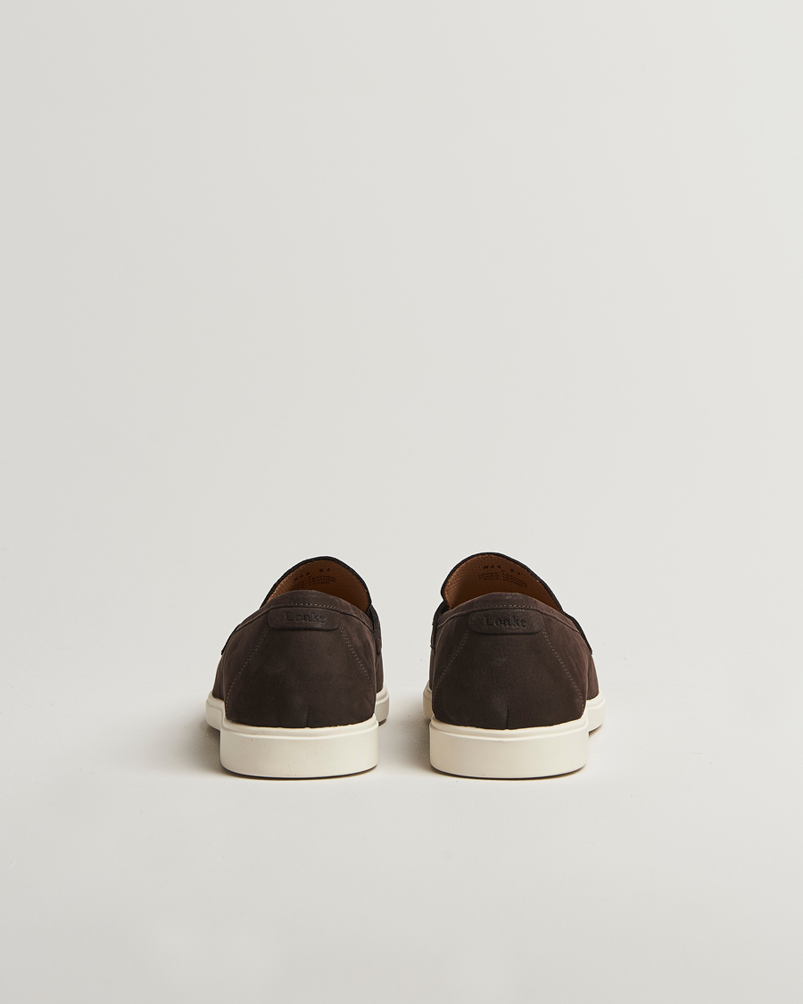 Heren | Instappers | Loake 1880 | Como Nubuck Loafers Dark Brown
