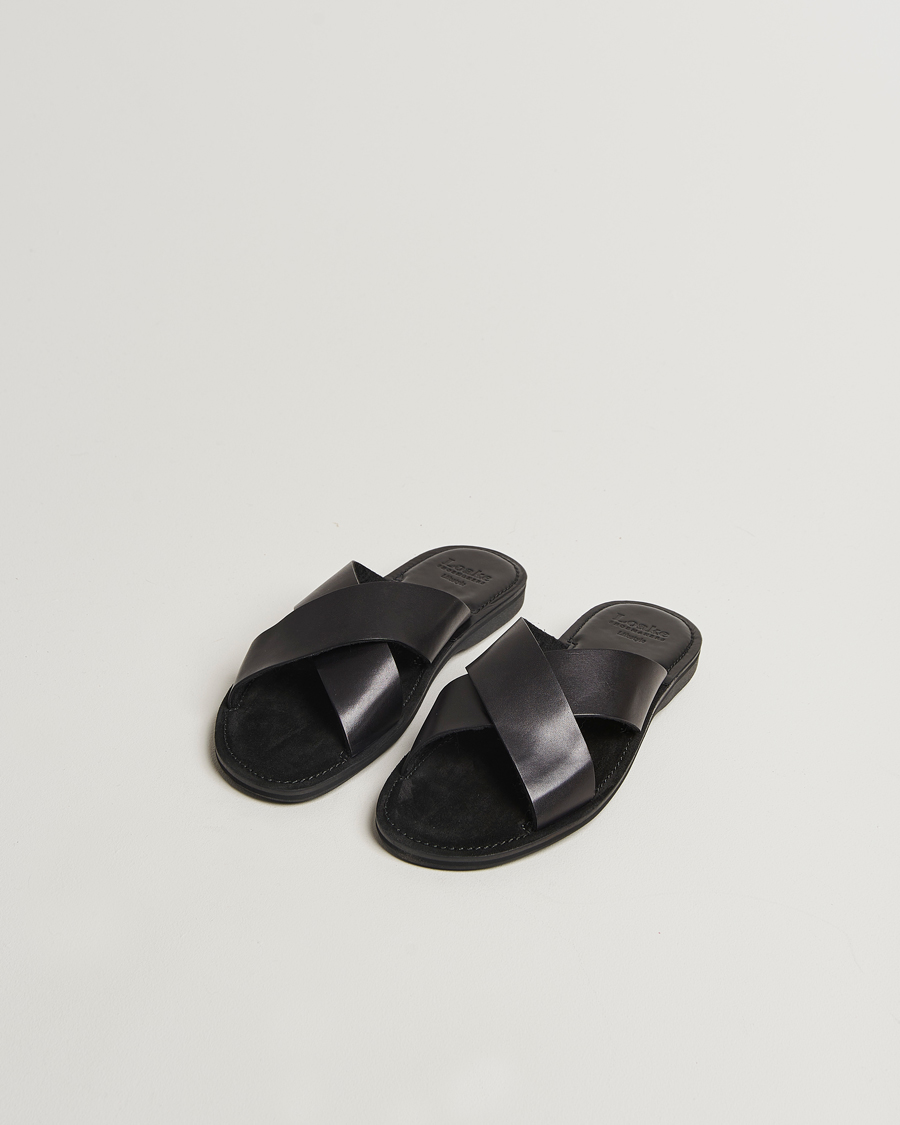 Heren | Sandalen slides | Loake 1880 | Gozo Leather Sandal Black