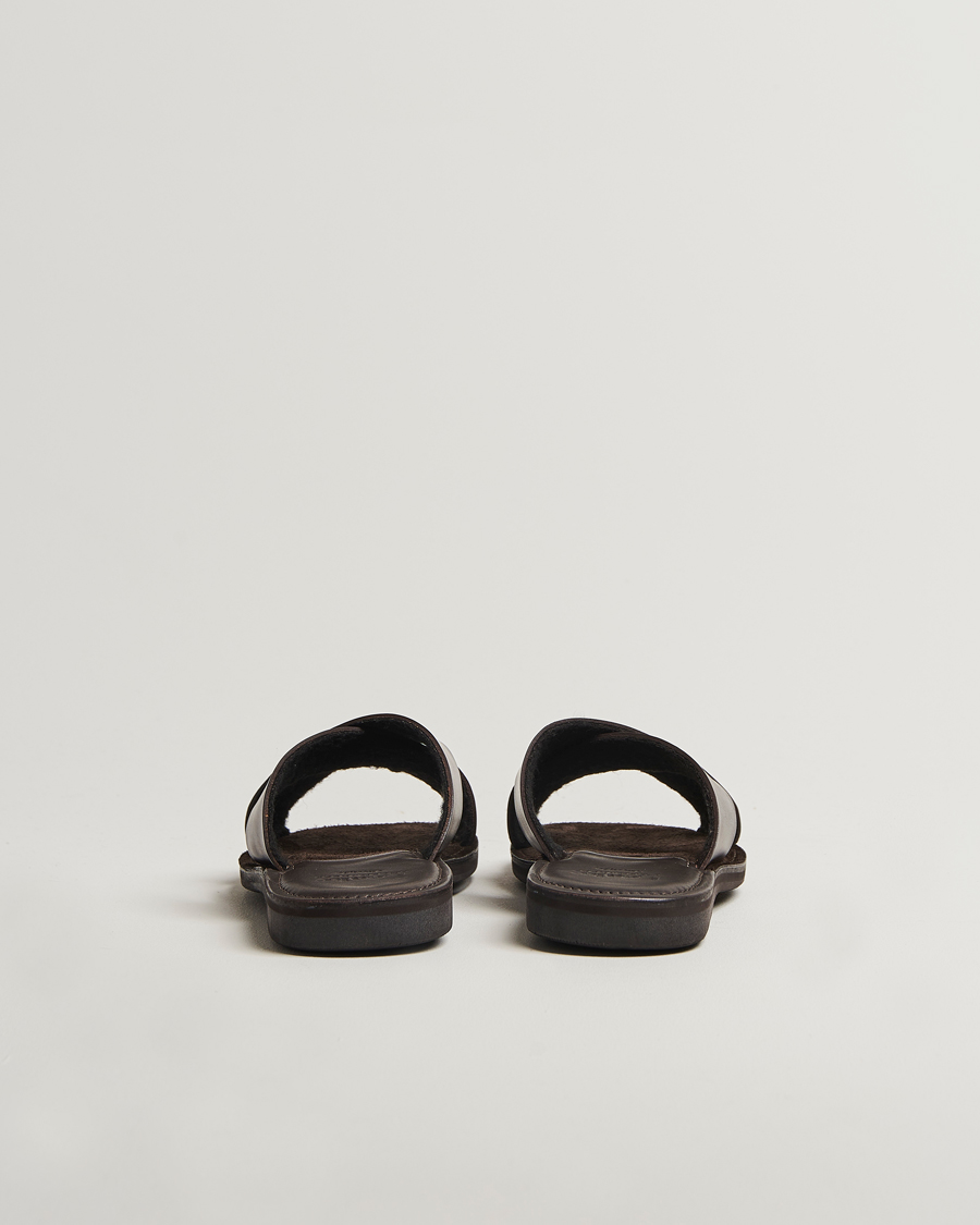 Heren | Sandalen slides | Loake 1880 | Gozo Leather Sandal Dark Brown