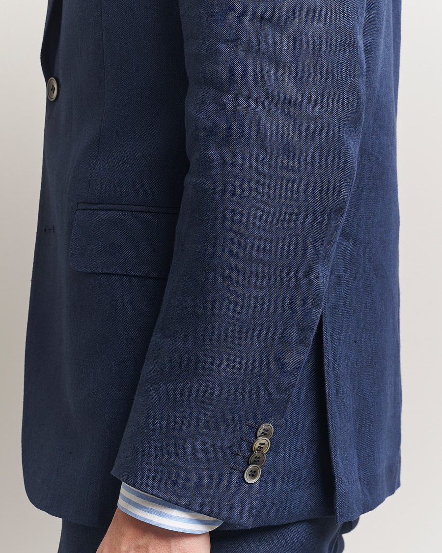 Heren | Blazers | Oscar Jacobson | Ferry Soft Linen Blazer Navy