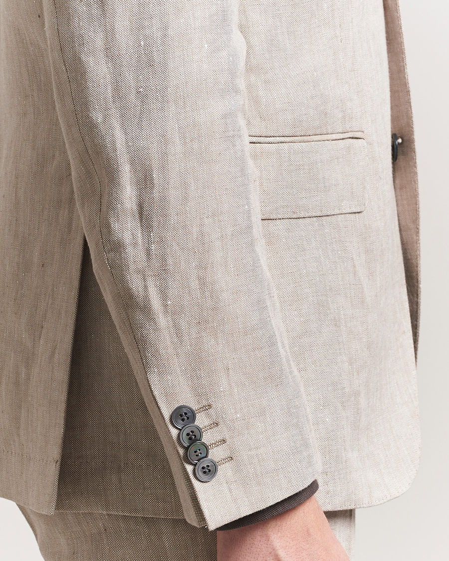Heren | Blazers | Oscar Jacobson | Ferry Soft Linen Blazer Beige