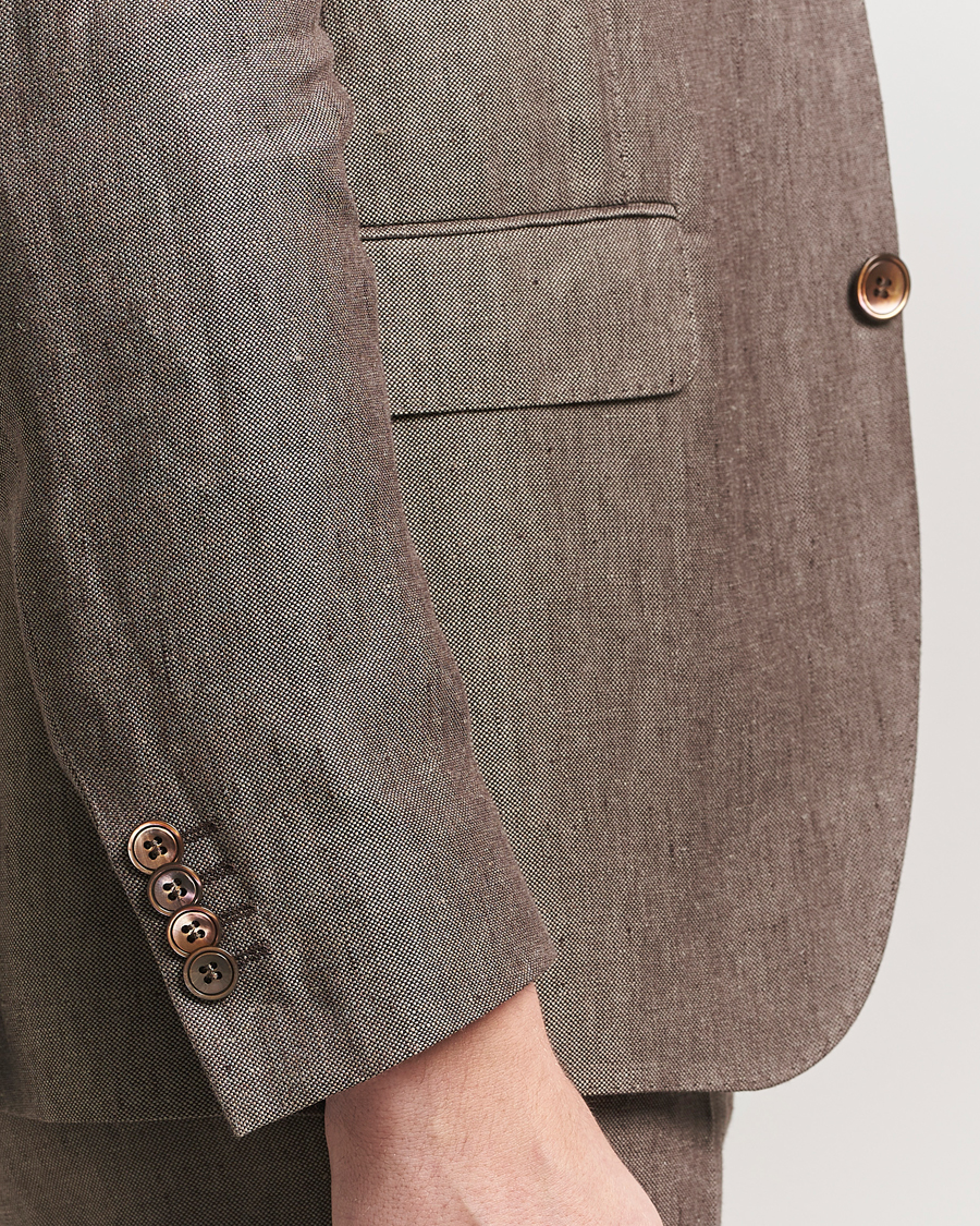 Heren | Blazers | Oscar Jacobson | Ferry Soft Linen Blazer Brown