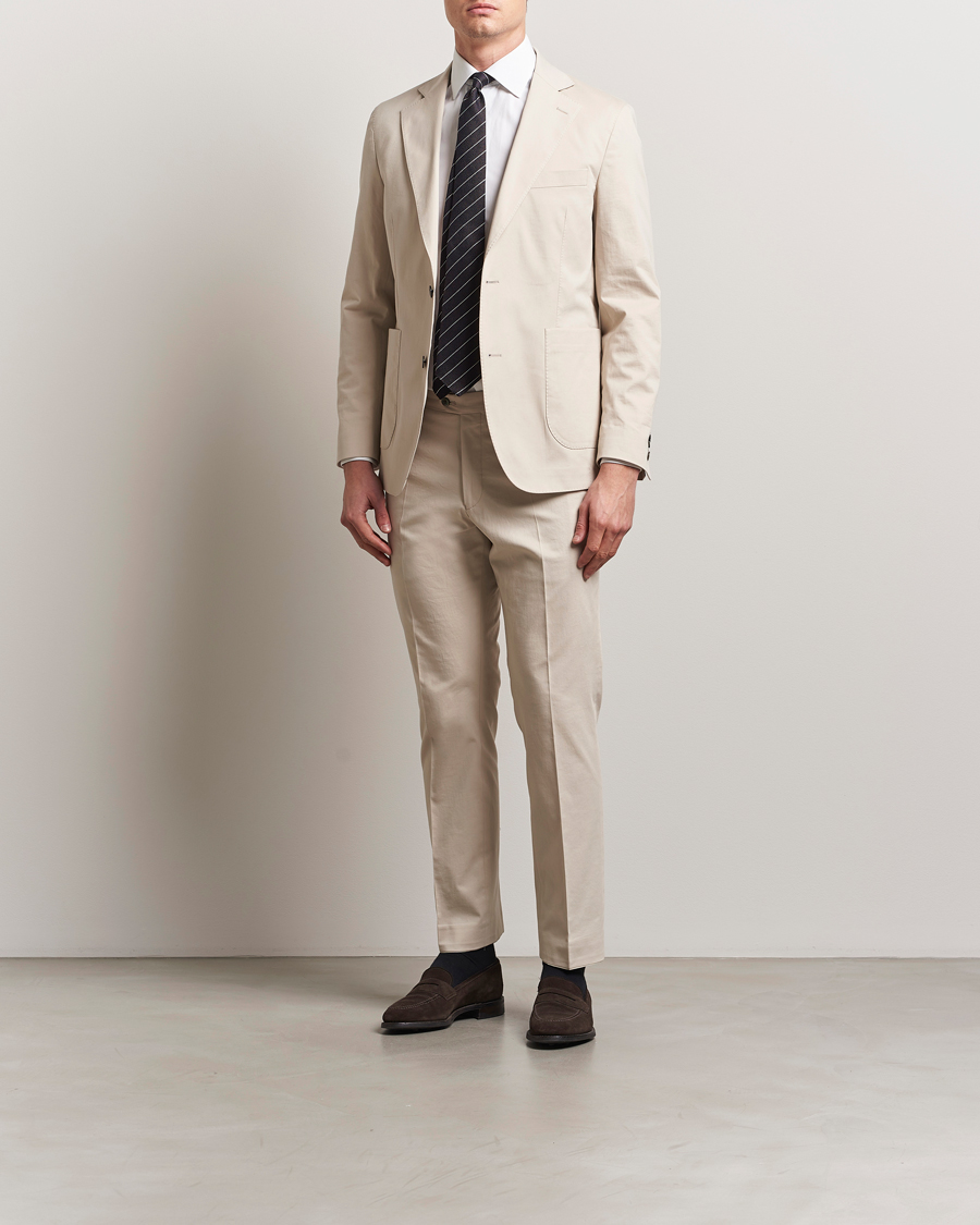 Heren | Broeken | Oscar Jacobson | Dandy Cotton Trousers Beige