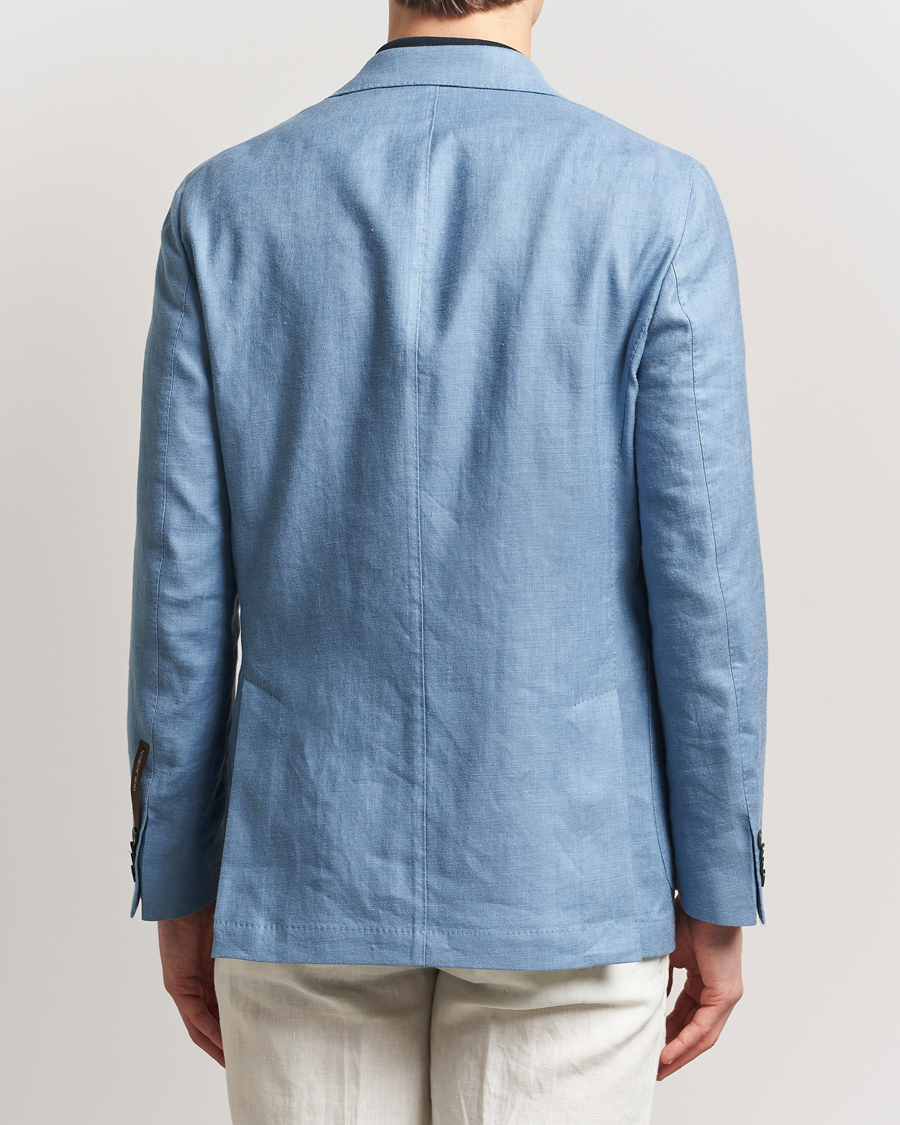 Heren | Blazers | Oscar Jacobson | Farris Patch Soft DB Linen Blazer Light Blue