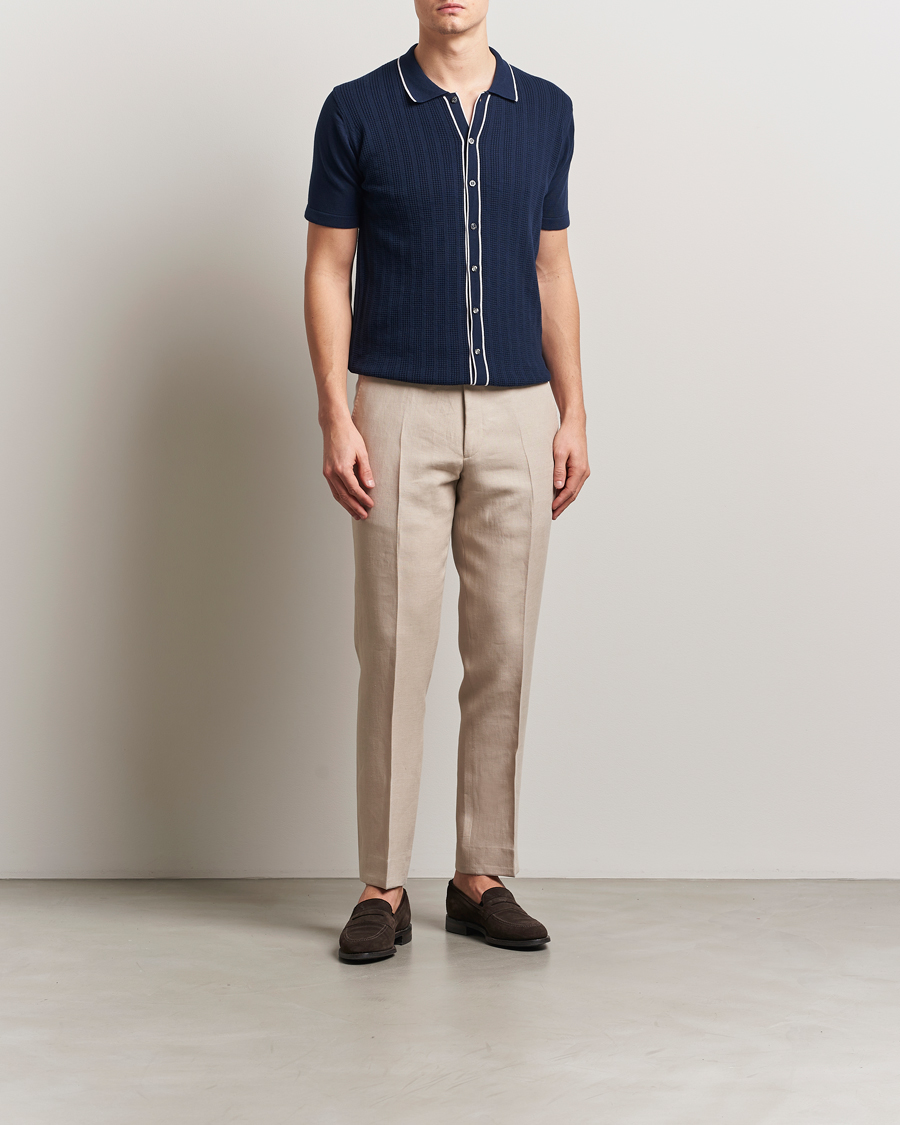 Heren | Broeken | Oscar Jacobson | Dandy Linen Trousers Beige