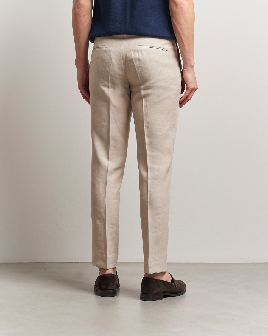 Heren | Broeken | Oscar Jacobson | Dandy Linen Trousers Beige