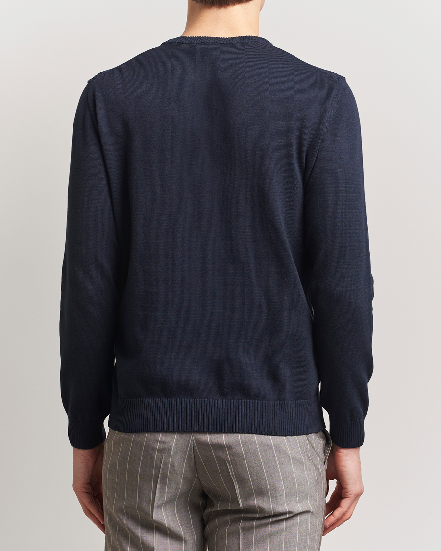 Heren | Truien | Oscar Jacobson | Blake Knitted Cotton Crew Navy