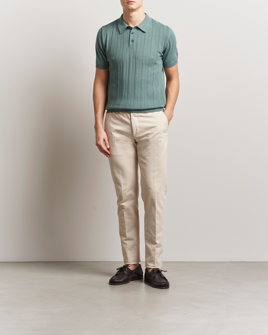 Heren | Polo's | Oscar Jacobson | Barto Structured Cotton Polo Light Green