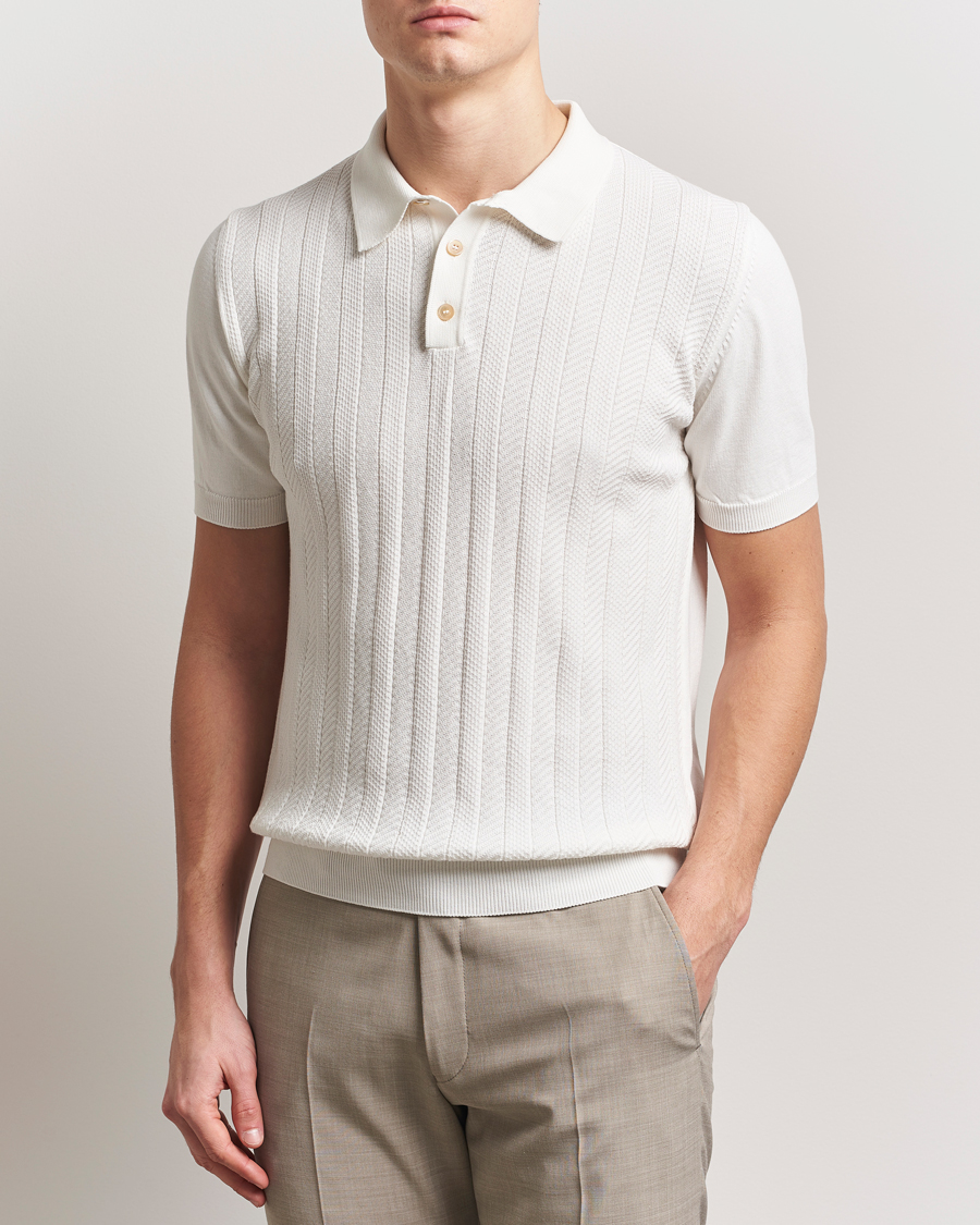 Heren | Polo's | Oscar Jacobson | Barto Structured Cotton Polo Snow White