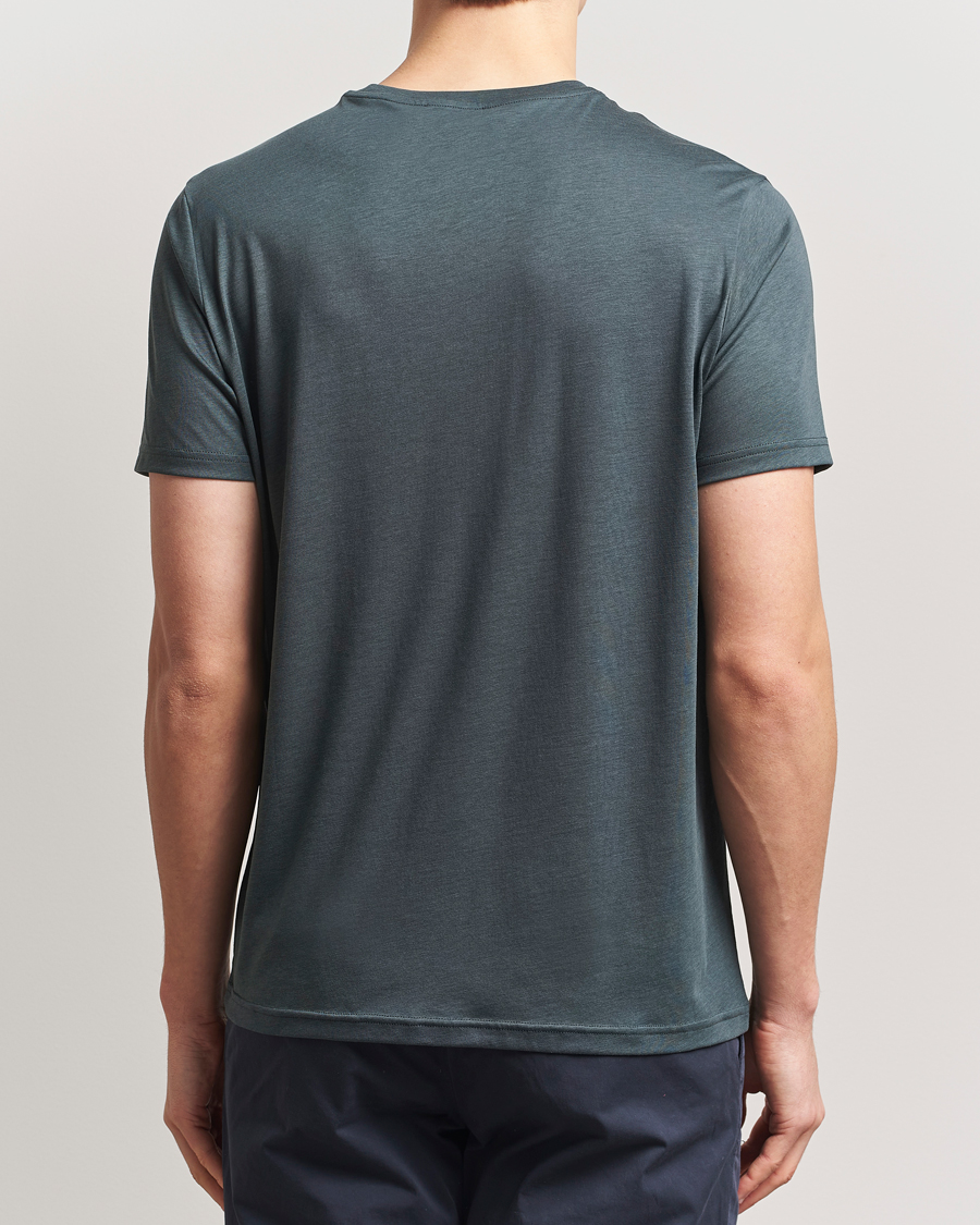 Heren | T-shirts | Oscar Jacobson | Kim Cotton/Tencel T-Shirt Deep Green
