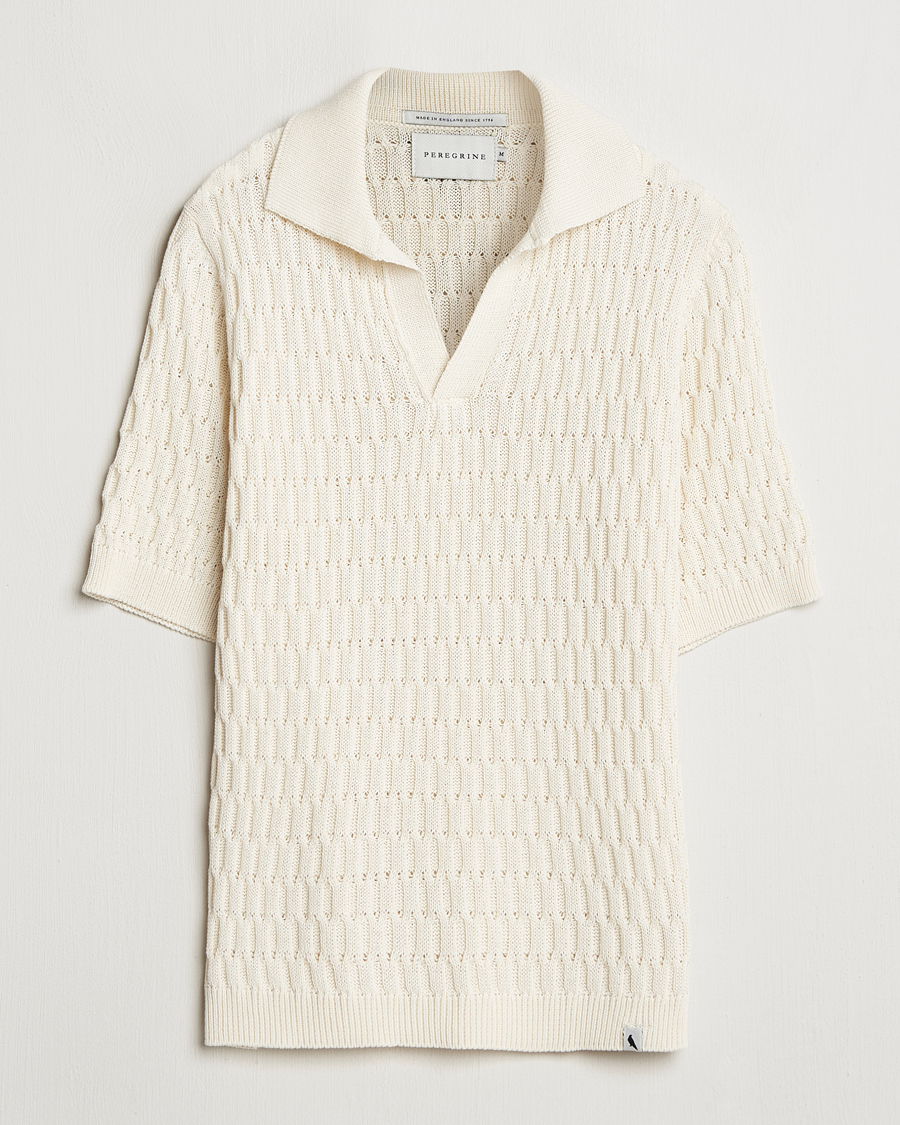 Heren | Polo's | Peregrine | Cove Knitted Cotton Polo Shirt White