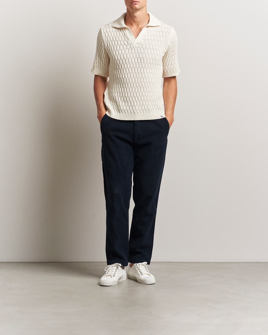 Heren | Polo's | Peregrine | Cove Knitted Cotton Polo Shirt White
