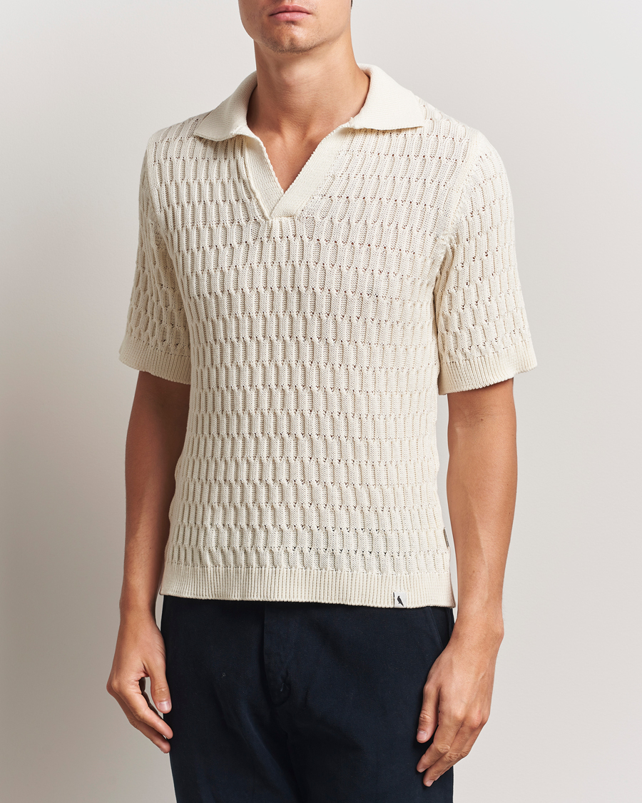Heren | Polo's | Peregrine | Cove Knitted Cotton Polo Shirt White
