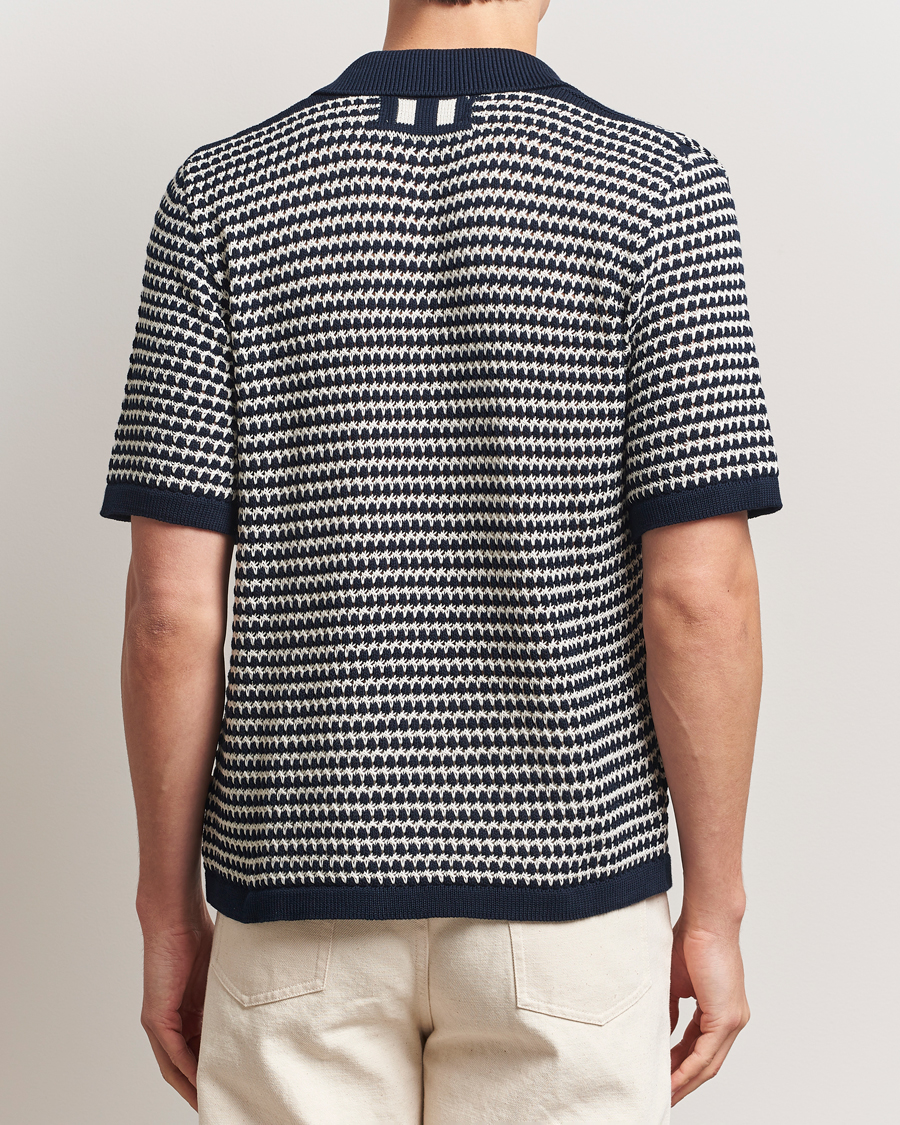 Heren | Overhemden | Peregrine | Island Crochet Knitted Shirt Navy